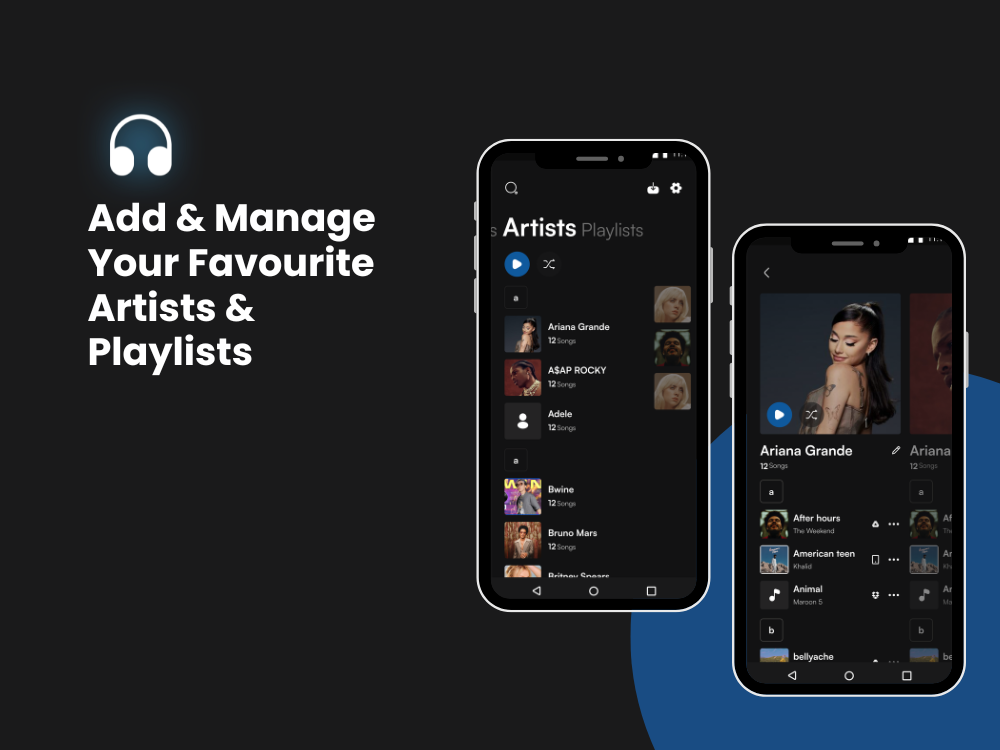 InstaMusic screens