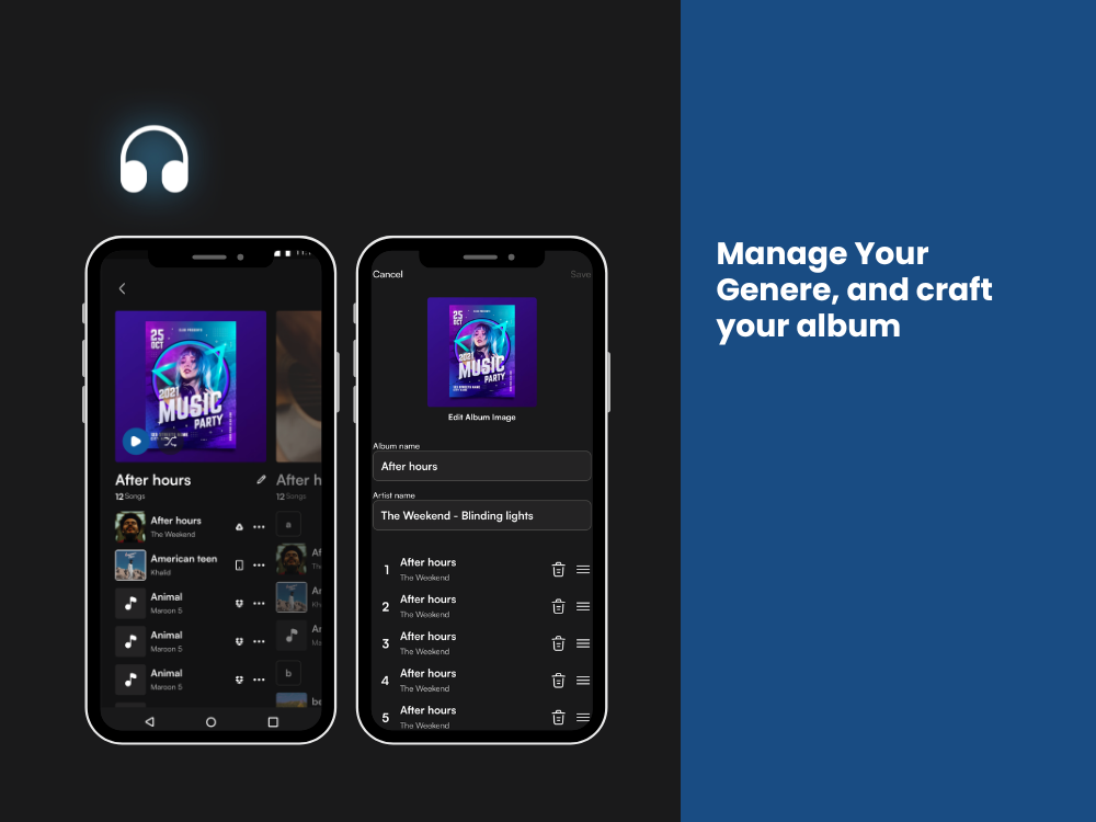 InstaMusic screens
