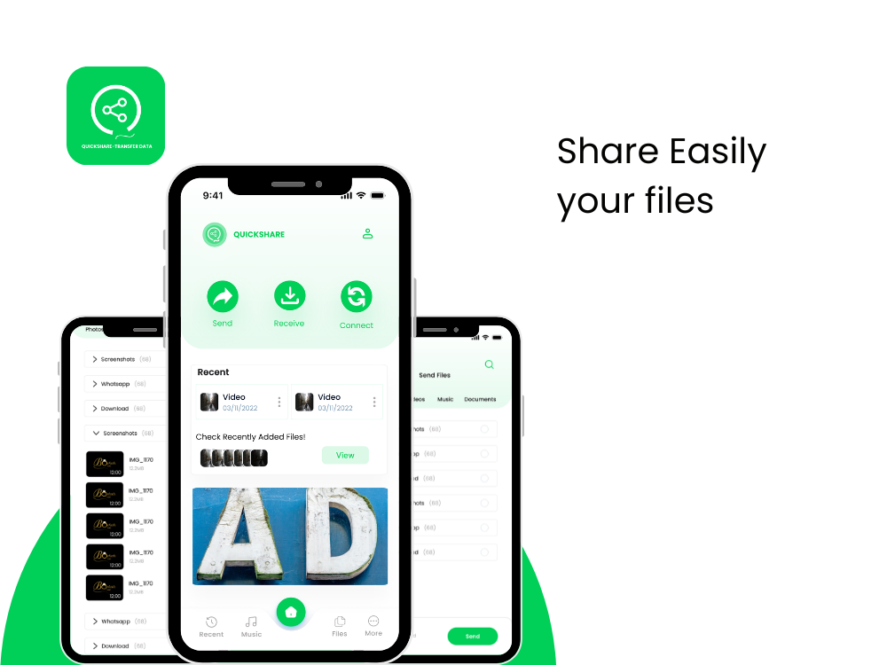 QuickShare screens